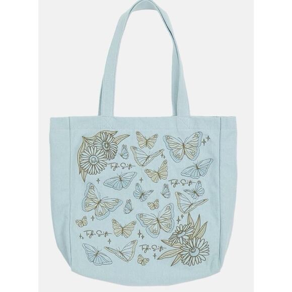 SHIPS IN 24 HRS Taylor Swift Debut Denim Jean Tote Butterfly Bag BRAND NEW - Picture 1 of 5